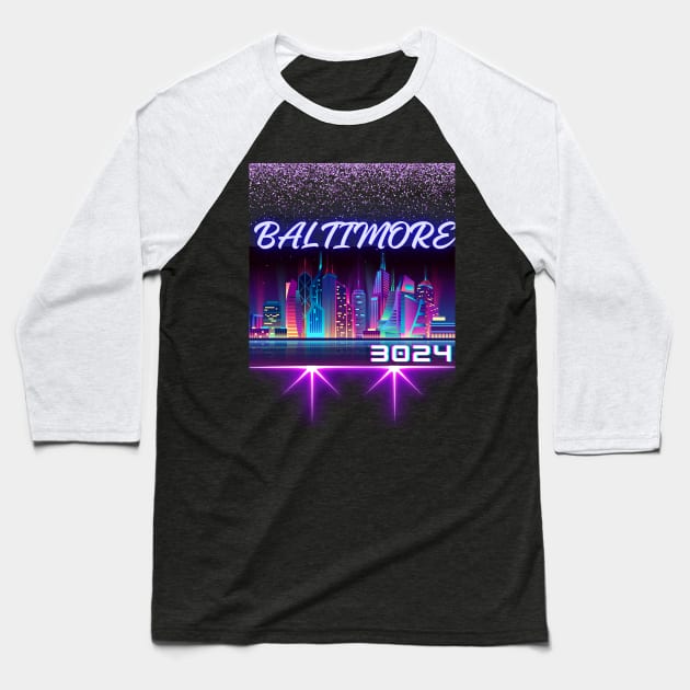 FUTURE BALTIMORE 3024 DESIGN Baseball T-Shirt by The C.O.B. Store